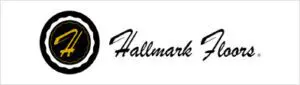 A black and white picture of the word hallmark.